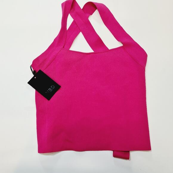 NBD Tia Tie Back Top in Fuchsia Small - Picture 2 of 9